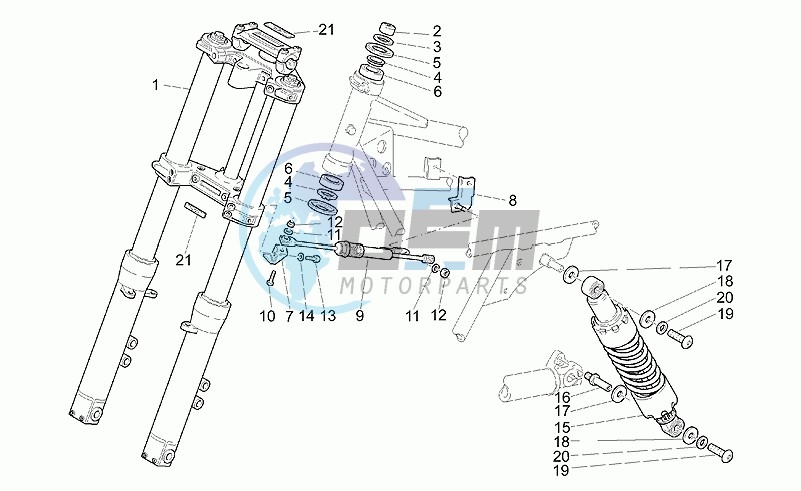 F.fork-r.shock absorber