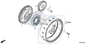 CB500FAE CB500F ABS UK - (E) drawing STARTING CLUTCH