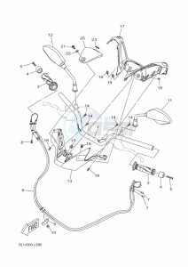 CZD250-A  (B8Y3) drawing STEERING HANDLE & CABLE