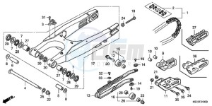 CRF250X9 Australia - (U) drawing SWINGARM