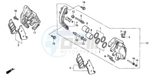 CBR600F3 drawing FRONT BRAKE CALIPER (CBR600FS/3F/T/3T/SET)