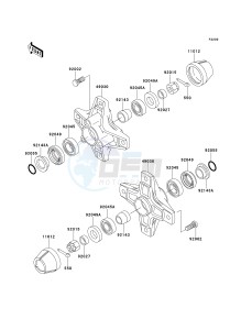 KSF 250 A [MOJAVE 250] (A10-A14) [MOJAVE 250] drawing FRONT HUB