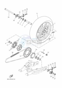 XSR700 MTM690D (BJX2) drawing REAR WHEEL