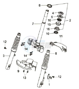 DD50 FIX drawing FRONT FORK/ STEERING HEAD BEARING