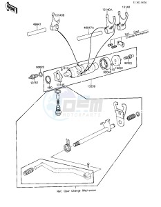 KZ 250 L [CSR BELT] (L1) [CSR BELT] drawing GEAR CHANGE DRUM & FORKS