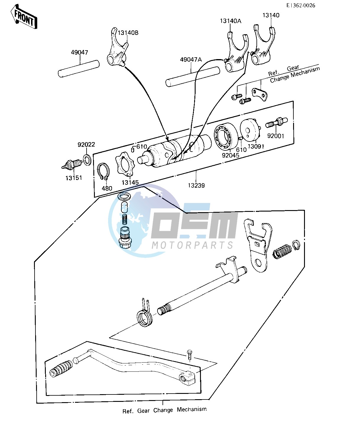 GEAR CHANGE DRUM & FORKS