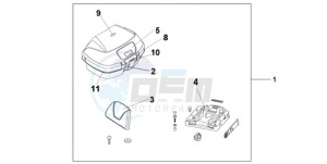 VFR800A9 Ireland - (EK / ABS MME TWO) drawing 45L TOP BOX SWORD SILVER METALLIC