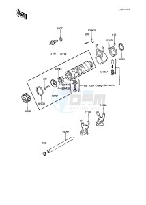 KZ 750 N [SPECTRE] (N1-N2) [SPECTRE] drawing GEAR CHANGE DRUM & FORKS