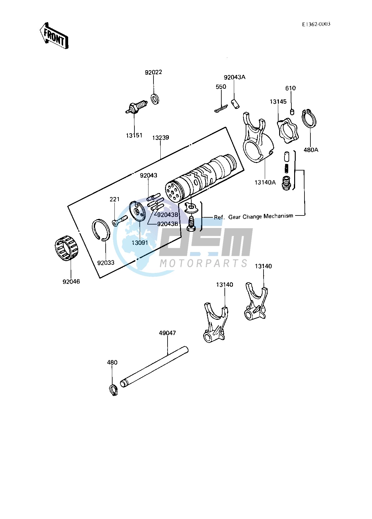 GEAR CHANGE DRUM & FORKS