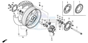 CBR600F drawing REAR WHEEL