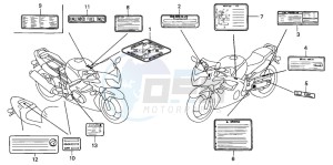 CBR600F drawing CAUTION LABEL (2)