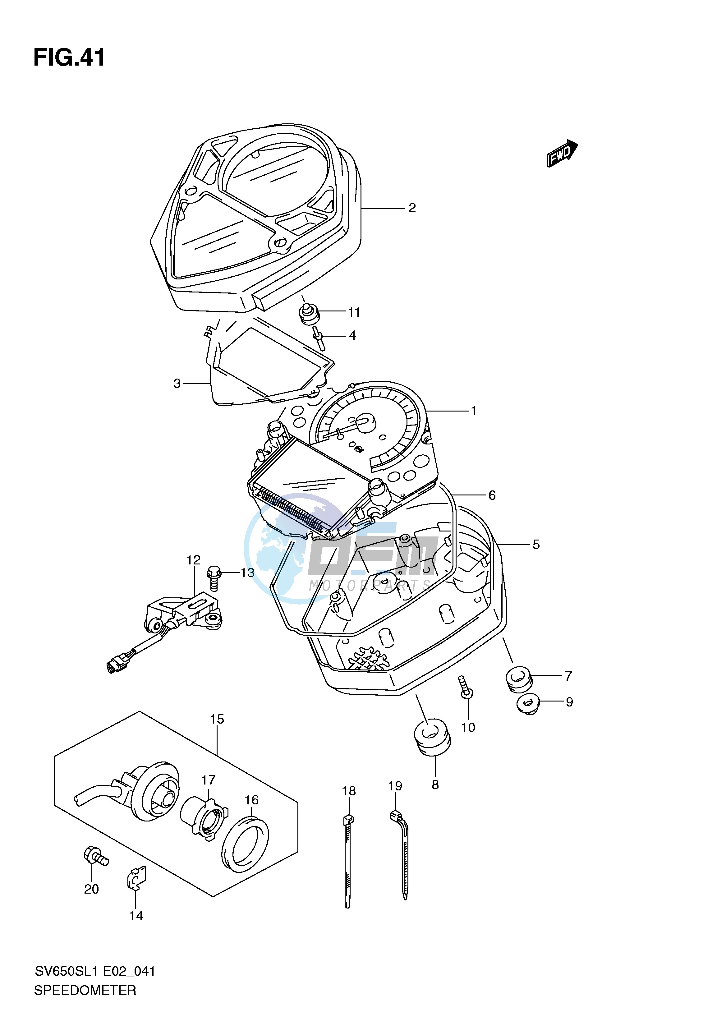 SPEEDOMETER (SV650SUL1 E24)