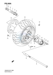 AN650 (E2) Burgman drawing REAR WHEEL (AN650K7 K8 K9 L0)