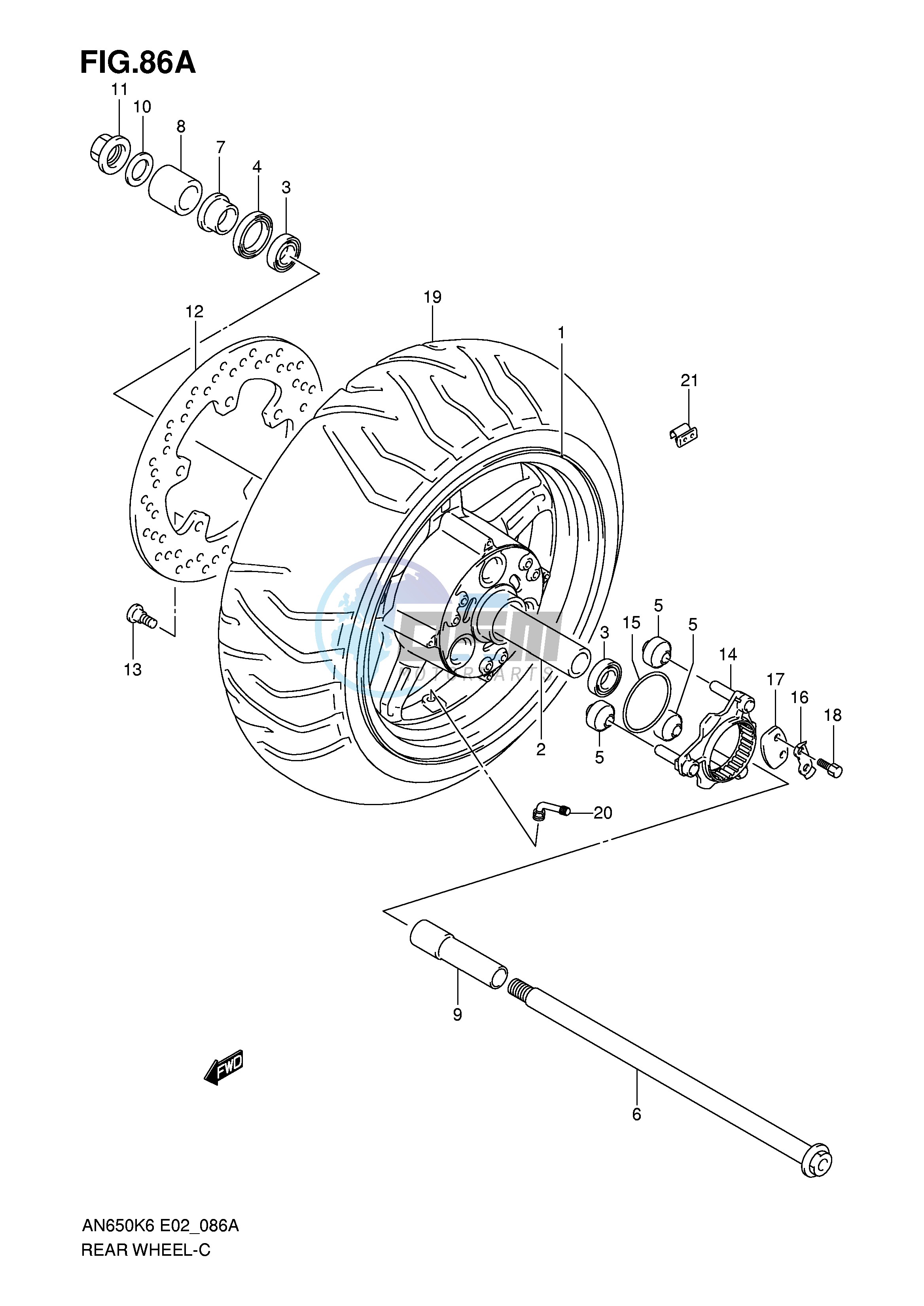 REAR WHEEL (AN650K7 K8 K9 L0)