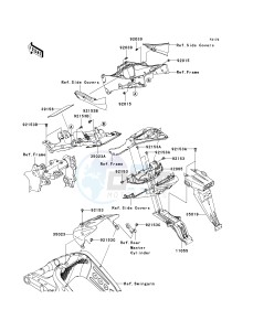 ZX 600 R [NINJA ZX-6R MONSTER ENERGY] (R9FA) R9FA drawing REAR FENDER-- S- -