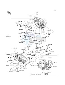 KLX 450 A [KLX450R] (A8F-A9F) A9F drawing CRANKCASE