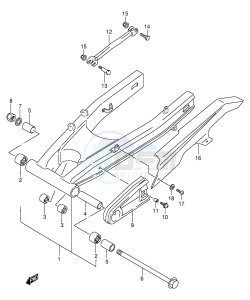 GSF250V (E24) Bandit drawing REAR SWINGING ARM