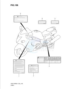 GSX1300R drawing LABEL (GSX1300RL1 E14)