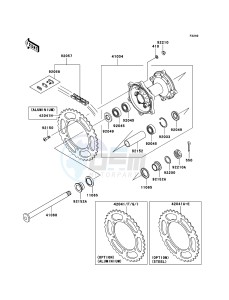 KX450F KX450D8F EU drawing Rear Hub