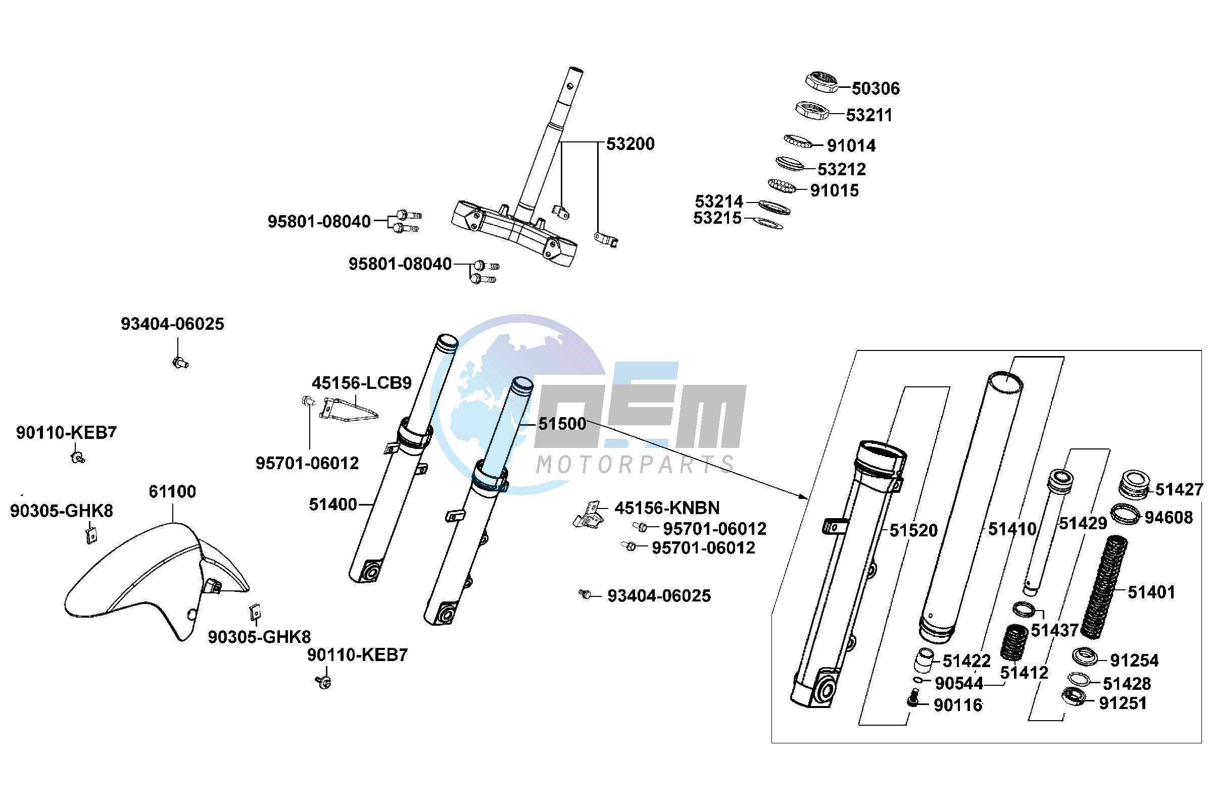 Steering Stem  - Front Cushion