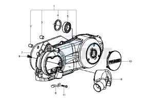 Fly 125 drawing Clutch cover