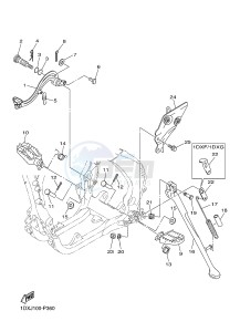 WR450F (1DXJ 1DXF 1DXH 1DXG) drawing STAND & FOOTREST