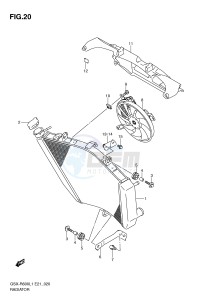 GSX-R600 (E21) drawing RADIATOR (GSX-R600UEL1 E21)