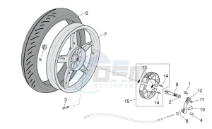 Scarabeo 100 4T e3 drawing Rear wheel - drum brake