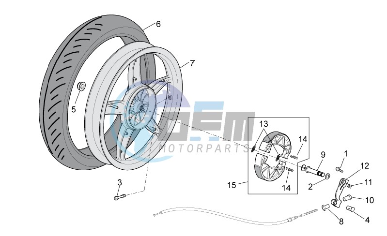 Rear wheel - drum brake