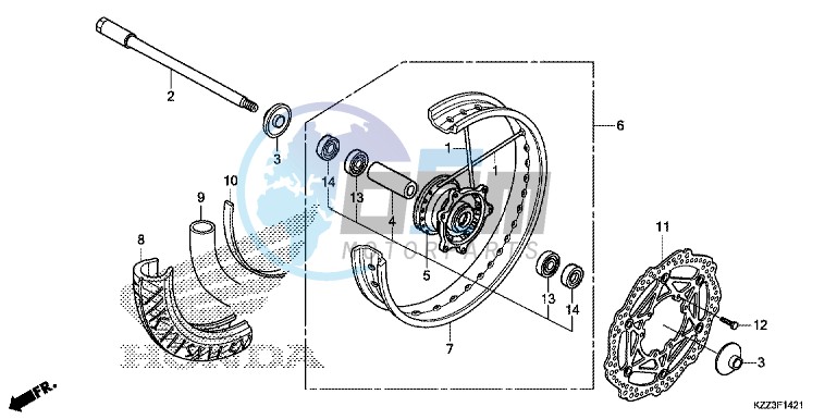 FRONT WHEEL (CRF250M)