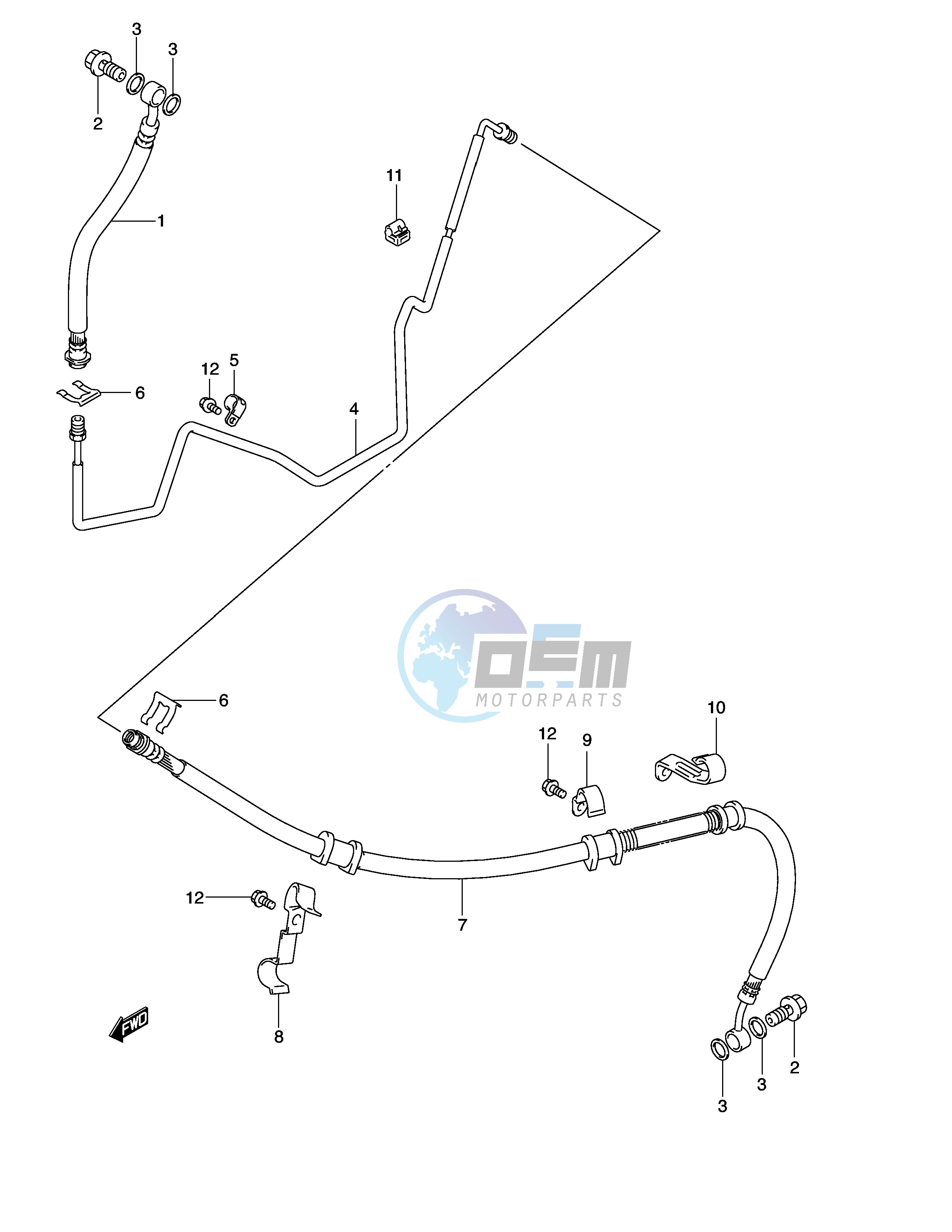 REAR BRAKE HOSE (MODEL K3 AN650K4 K5)