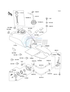 KVF 300 A [PRAIRIE 300 4X4] (A1-A4) [PRAIRIE 300 4X4] drawing FUEL TANK