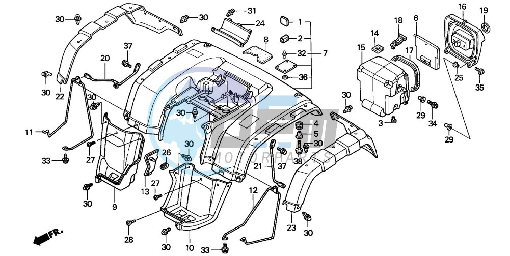 REAR FENDER (TRX350TM/FM)