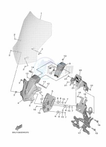 TRACER 9 GT MTT890D (BAP1) drawing WINDSHIELD