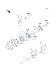 KX 125 L [KX125] (L3) [KX125] drawing GEAR CHANGE DRUM_SHIFT FORK-- S- -