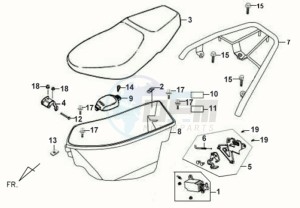 ORBIT 50 drawing BUDDY SEAT - HELMET BOX - CARRIER