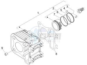 Fly 50 4T 2V 25-30Km/h drawing Cylinder-piston-wrist pin unit