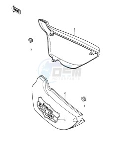 KZ 1000 C [POLICE 1000] (C1-C1A) [POLICE 1000] drawing SIDE COVERS -- 78 C1_C1A- -