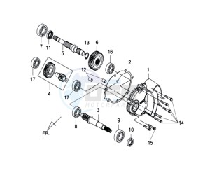 GTS 125I drawing CRANKCASE - DRIVE SHAFT