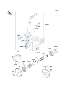 KX 85 A [KX85 MONSTER ENERGY] (A6F - A9FA) A9F drawing KICKSTARTER MECHANISM