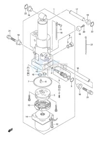 DF 20A drawing Tilt Cylinder Remote Control w/Power Tilt Tiller Handle w/Power Tilt