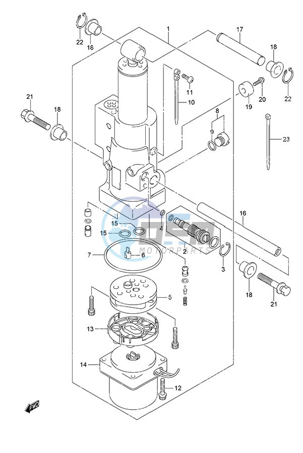 Tilt Cylinder Remote Control w/Power Tilt Tiller Handle w/Power Tilt