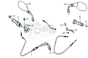 JET ONE 50 drawing CABLES / BRAKE LEVER