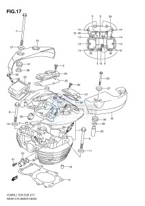 VL800 (E3-E28) VOLUSIA drawing REAR CYLINDER HEAD (VL800TL1 E3)