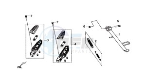 GTS 125I ABS drawing CENTRAL STAND / SIDE STAND