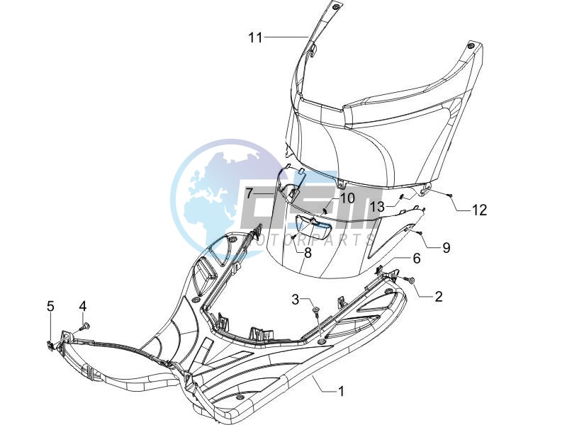 Central cover - Footrests