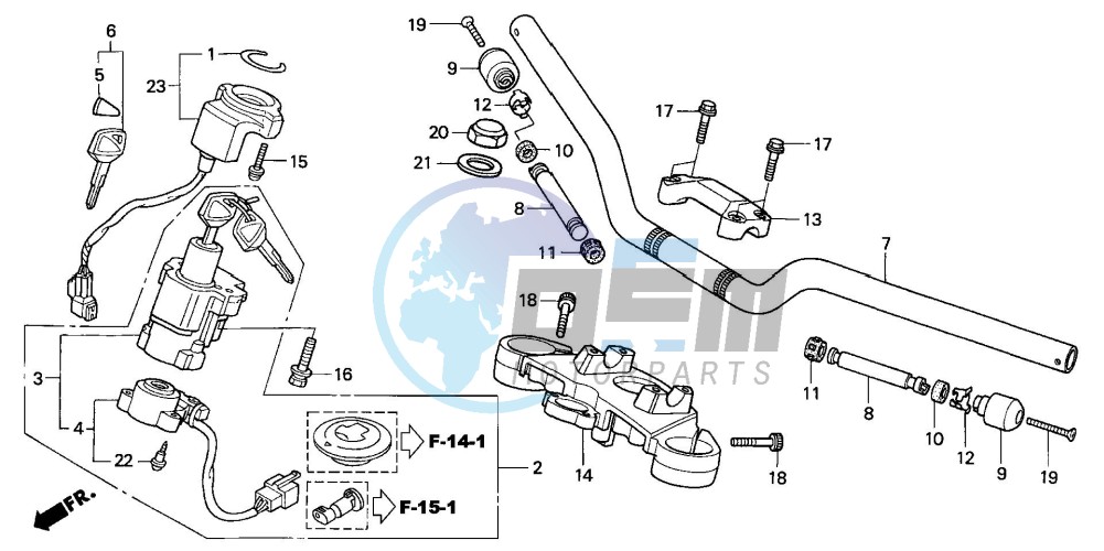 HANDLE PIPE/TOP BRIDGE (CB600F3/4/5/6)