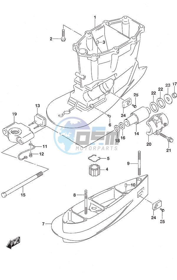 Drive Shaft Housing w/Transom (X) & (XX)