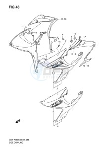 GSX-R750 (E2) drawing SIDE COWLING (MODEL K6)