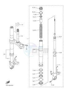 YZF-R1 998 R1 (2CR1 2CR2) drawing FRONT FORK